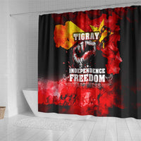 I Stand with Tigray Shower Curtain Tigray Independence - Fist of Freedom