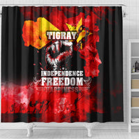 I Stand with Tigray Shower Curtain Tigray Independence - Fist of Freedom