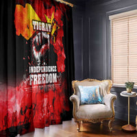 I Stand with Tigray Window Curtain Tigray Independence - Fist of Freedom