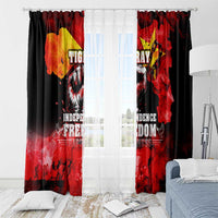 I Stand with Tigray Window Curtain Tigray Independence - Fist of Freedom