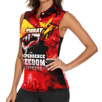 I Stand with Tigray Women Sleeveless Polo Shirt Tigray Independence - Fist of Freedom