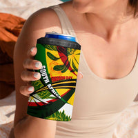 South Africa Freedom Day 4 in 1 Can Cooler Tumbler Mandela Legacy National Pride Protea Flower