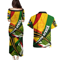 South Africa Freedom Day Couples Matching Puletasi and Hawaiian Shirt Mandela Legacy National Pride Protea Flower