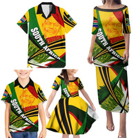South Africa Freedom Day Family Matching Puletasi and Hawaiian Shirt Mandela Legacy National Pride Protea Flower