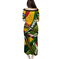 South Africa Freedom Day Family Matching Puletasi and Hawaiian Shirt Mandela Legacy National Pride Protea Flower