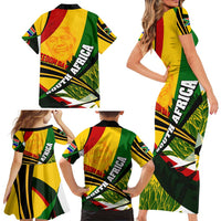 South Africa Freedom Day Family Matching Short Sleeve Bodycon Dress and Hawaiian Shirt Mandela Legacy National Pride Protea Flower