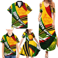 South Africa Freedom Day Family Matching Summer Maxi Dress and Hawaiian Shirt Mandela Legacy National Pride Protea Flower