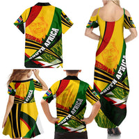 South Africa Freedom Day Family Matching Summer Maxi Dress and Hawaiian Shirt Mandela Legacy National Pride Protea Flower