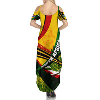 South Africa Freedom Day Family Matching Summer Maxi Dress and Hawaiian Shirt Mandela Legacy National Pride Protea Flower