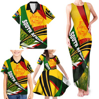 South Africa Freedom Day Family Matching Tank Maxi Dress and Hawaiian Shirt Mandela Legacy National Pride Protea Flower