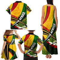 South Africa Freedom Day Family Matching Tank Maxi Dress and Hawaiian Shirt Mandela Legacy National Pride Protea Flower