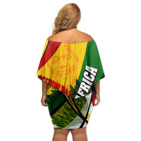 South Africa Freedom Day Off Shoulder Short Dress Mandela Legacy National Pride Protea Flower
