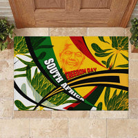 South Africa Freedom Day Rubber Doormat Mandela Legacy National Pride Protea Flower