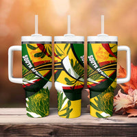 South Africa Freedom Day Tumbler With Handle Mandela Legacy National Pride Protea Flower
