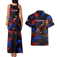 Puerto Rican Rooster Couples Matching Tank Maxi Dress and Hawaiian Shirt Puerto Rico Pride and Power Spirit