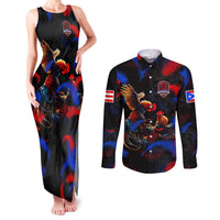 Puerto Rican Rooster Couples Matching Tank Maxi Dress and Long Sleeve Button Shirt Puerto Rico Pride and Power Spirit