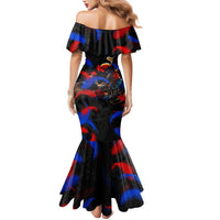 Puerto Rican Rooster Family Matching Mermaid Dress and Hawaiian Shirt Puerto Rico Pride and Power Spirit