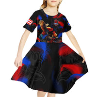 Puerto Rican Rooster Kid Short Sleeve Dress Puerto Rico Pride and Power Spirit