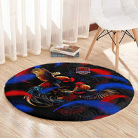 Puerto Rican Rooster Round Carpet Puerto Rico Pride and Power Spirit