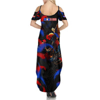 Puerto Rican Rooster Summer Maxi Dress Puerto Rico Pride and Power Spirit
