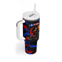 Puerto Rican Rooster Tumbler With Handle Puerto Rico Pride and Power Spirit