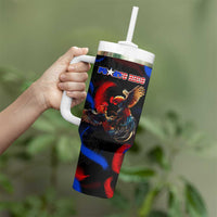 Puerto Rican Rooster Tumbler With Handle Puerto Rico Pride and Power Spirit