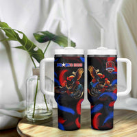 Puerto Rican Rooster Tumbler With Handle Puerto Rico Pride and Power Spirit