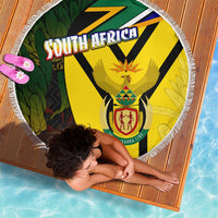 South Africa Coat Of Arms Beach Blanket Protea Unity Heritage