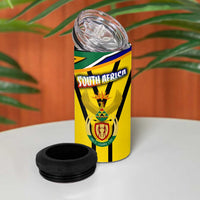 South Africa Coat Of Arms 4 in 1 Can Cooler Tumbler Protea Unity Heritage