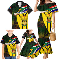 South Africa Coat Of Arms Family Matching Mermaid Dress and Hawaiian Shirt Protea Unity Heritage
