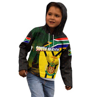 South Africa Coat Of Arms Kid Hoodie Protea Unity Heritage