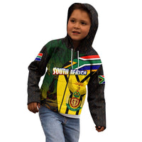 South Africa Coat Of Arms Kid Hoodie Protea Unity Heritage