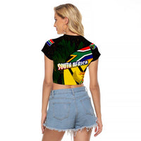 South Africa Coat Of Arms Raglan Cropped T Shirt Protea Unity Heritage