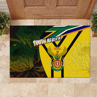 South Africa Coat Of Arms Rubber Doormat Protea Unity Heritage