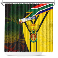South Africa Coat Of Arms Shower Curtain Protea Unity Heritage