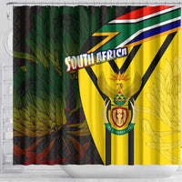South Africa Coat Of Arms Shower Curtain Protea Unity Heritage