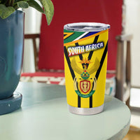 South Africa Coat Of Arms Tumbler Cup Protea Unity Heritage