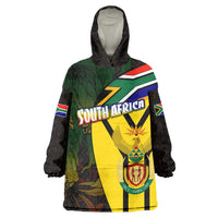 South Africa Coat Of Arms Wearable Blanket Hoodie Protea Unity Heritage