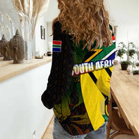 South Africa Coat Of Arms Women Casual Shirt Protea Unity Heritage