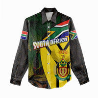 South Africa Coat Of Arms Women Casual Shirt Protea Unity Heritage