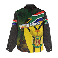 South Africa Coat Of Arms Women Casual Shirt Protea Unity Heritage
