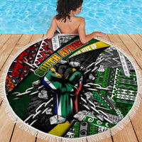 South Africa Never Give Up Beach Blanket SA Fist of Freedom