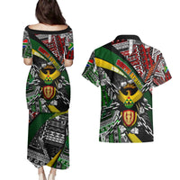South Africa Never Give Up Couples Matching Puletasi and Hawaiian Shirt SA Fist of Freedom