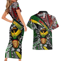 South Africa Never Give Up Couples Matching Short Sleeve Bodycon Dress and Hawaiian Shirt SA Fist of Freedom