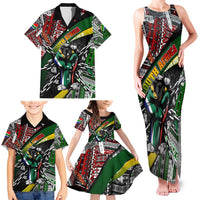 South Africa Never Give Up Family Matching Tank Maxi Dress and Hawaiian Shirt SA Fist of Freedom