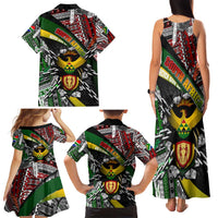 South Africa Never Give Up Family Matching Tank Maxi Dress and Hawaiian Shirt SA Fist of Freedom