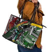 South Africa Never Give Up Leather Tote Bag SA Fist of Freedom