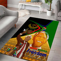 Nelson Mandela Happy Freedom Day Area Rug South Africa Heritage Victory Art