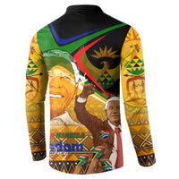 Nelson Mandela Happy Freedom Day Button Sweatshirt South Africa Heritage Victory Art