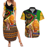 Nelson Mandela Happy Freedom Day Couples Matching Summer Maxi Dress and Hawaiian Shirt South Africa Heritage Victory Art